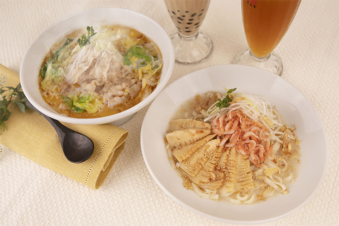 『酸菜白肉麺』と『桜海老と筍のまぜ麺』